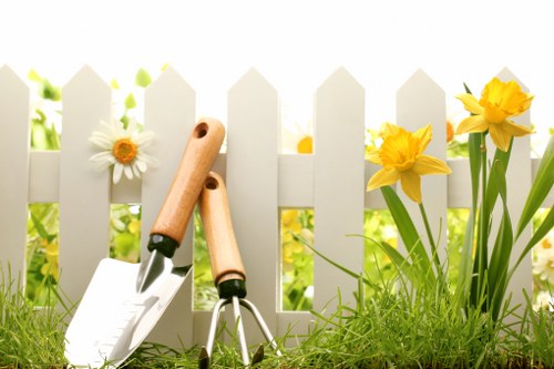 Safety-focused landscaping work with controlled site conditions