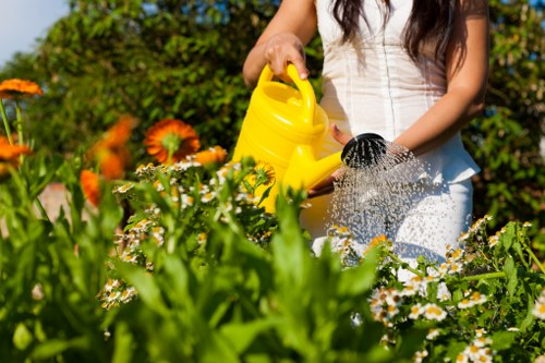 Team inspecting a garden project during a complaint review